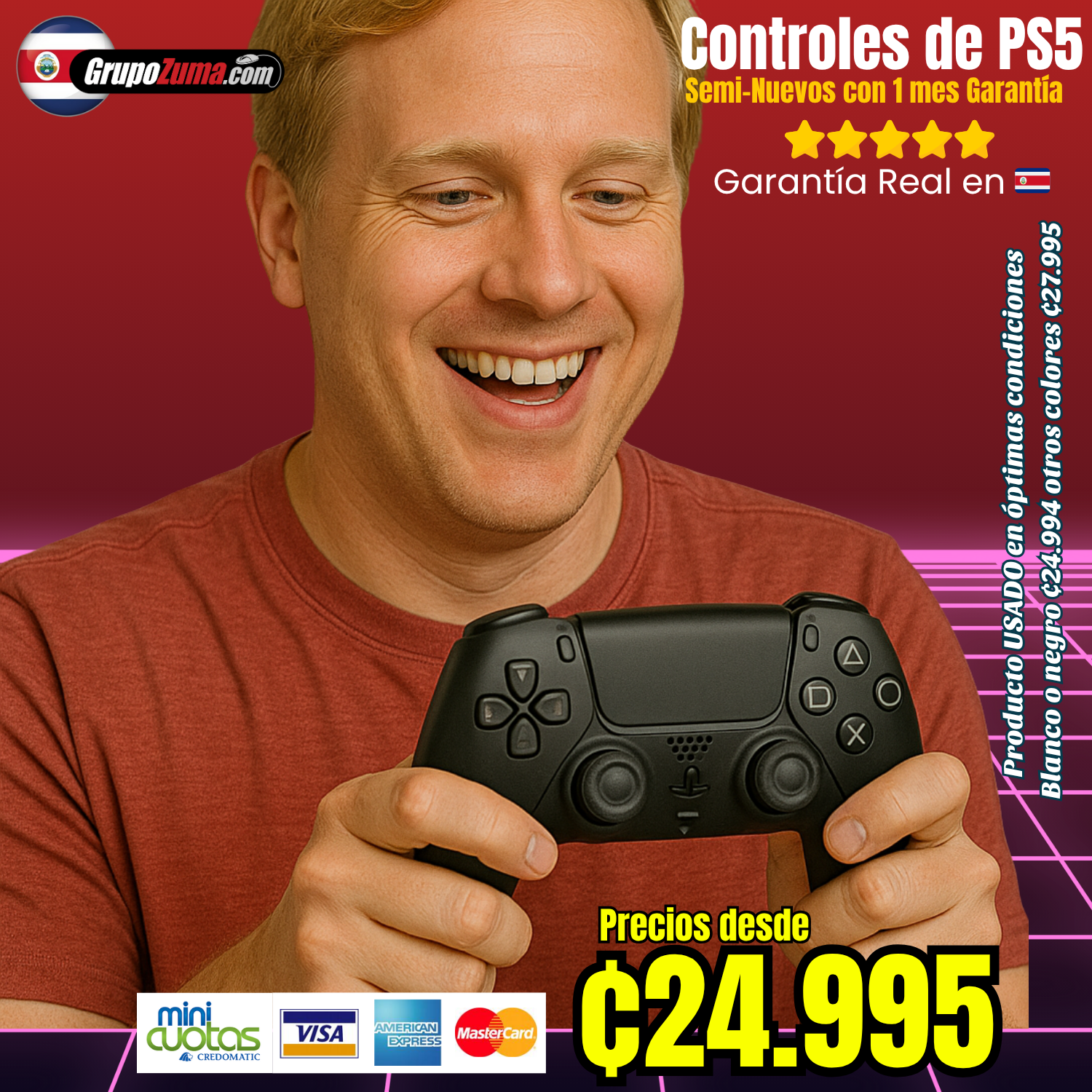 B3 CONTROL DE PS5 SEMINUEVO EN COLOR NEGRO